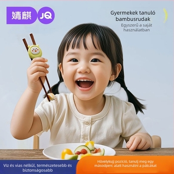 Gyermekek számára tanító evőpálcikák – fából, Jingqi márka, friss és bájos stílus, testreszabható logó (Fából; Jingqi; friss és bájos stílus; testreszabható logó)