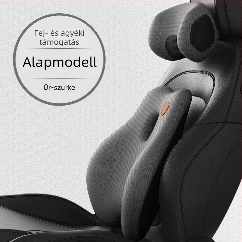 Autóba illeszkedő ágyéktámasz párna fejtámlával, memóriahab, Nordic stílus, egész éves használatra, univerzális autó kompatibilitás