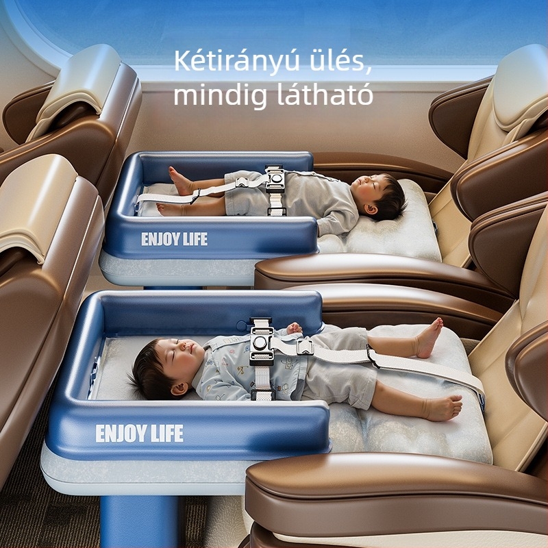 Jiashu Felfújható gyerekek és babák számára — hordozható utazóágy flockált felülettel, súly 0.25 kg, maximális teher 140 kg