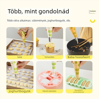 Élelmiszer-minőségű egyszer használatos díszítőzsák készlet, vastagított, szakadásálló, PE anyagú, dobozos csomagolás, díszítéshez és süteménykészítéshez