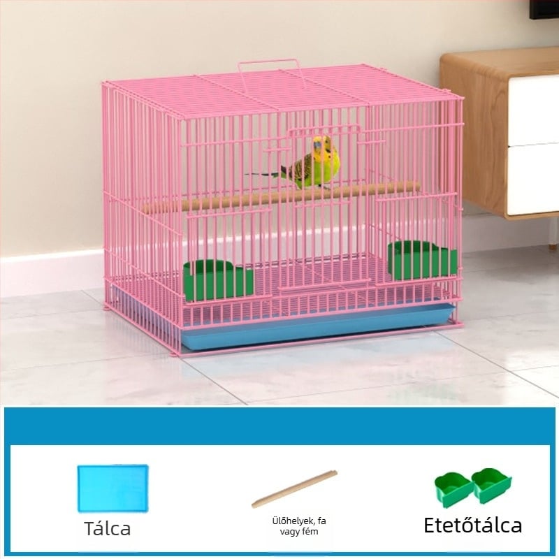 Fém madárketrec selyemvirág dekorral madarak számára, modell KIP26156515