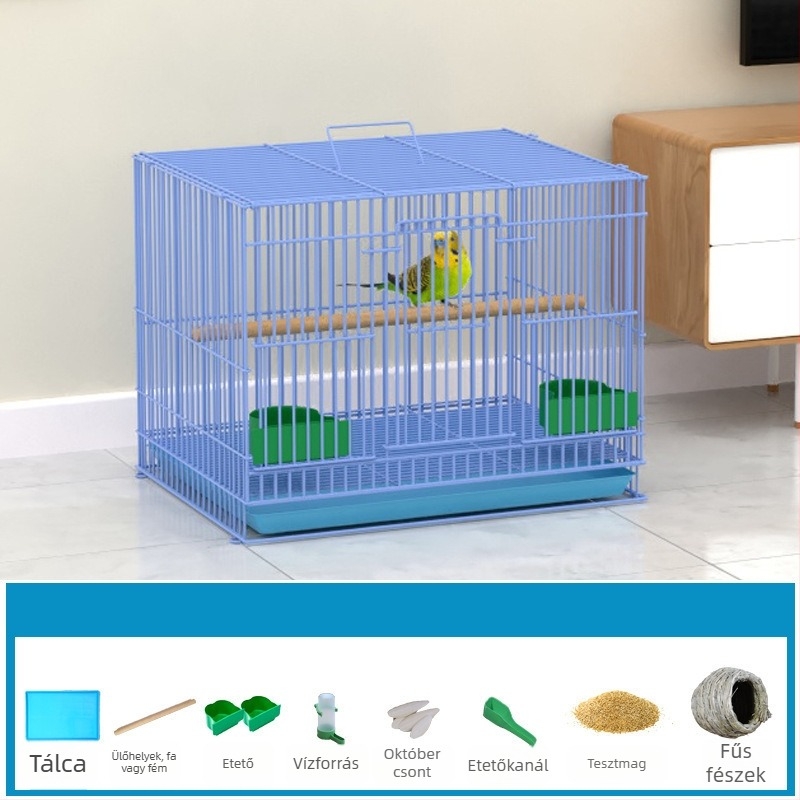 Fém madárketrec selyemvirág dekorral madarak számára, modell KIP26156515