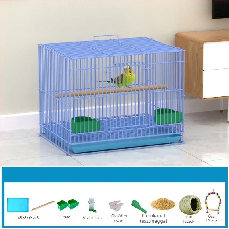 Fém madárketrec selyemvirág dekorral madarak számára, modell KIP26156515