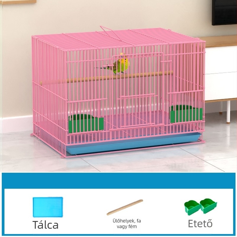 Fém madárketrec selyemvirág dekorral madarak számára, modell KIP26156515