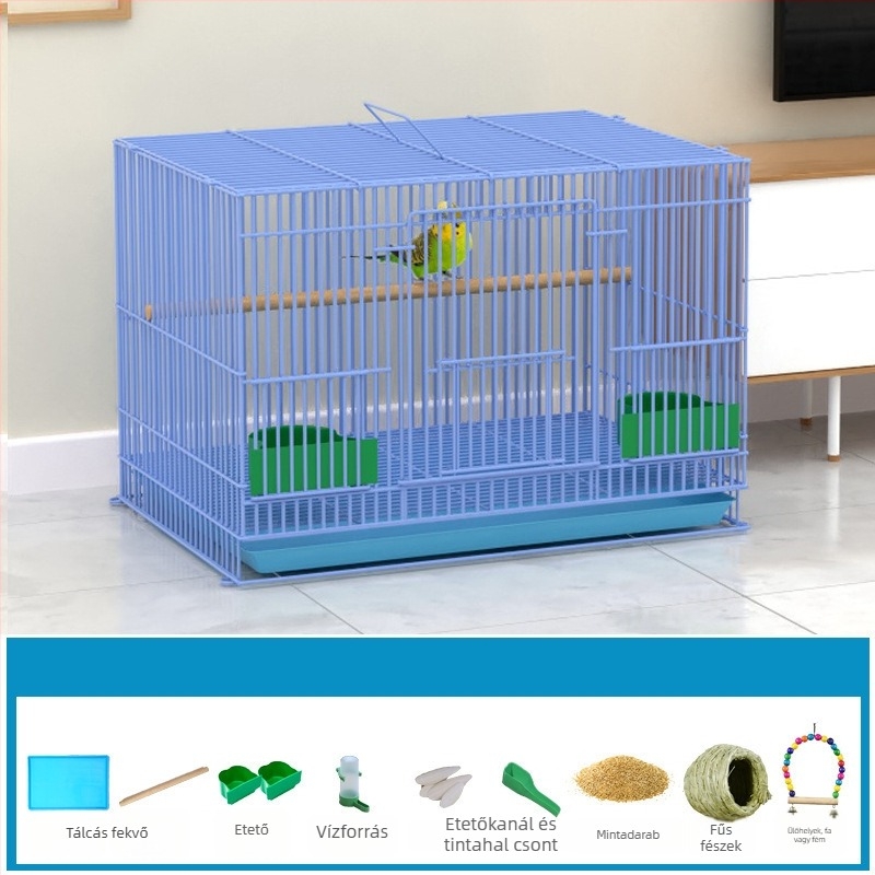 Fém madárketrec selyemvirág dekorral madarak számára, modell KIP26156515