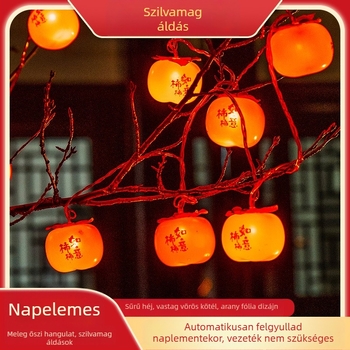 Napelemes persimmon lámpa, IP65, 3.6W, távirányító vagy gombos vezérlés, DC napelemes működés, CE tanúsítvány