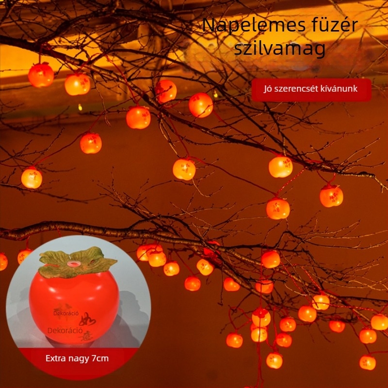 Napelemes persimmon lámpa, IP65, 3.6W, távirányító vagy gombos vezérlés, DC napelemes működés, CE tanúsítvány