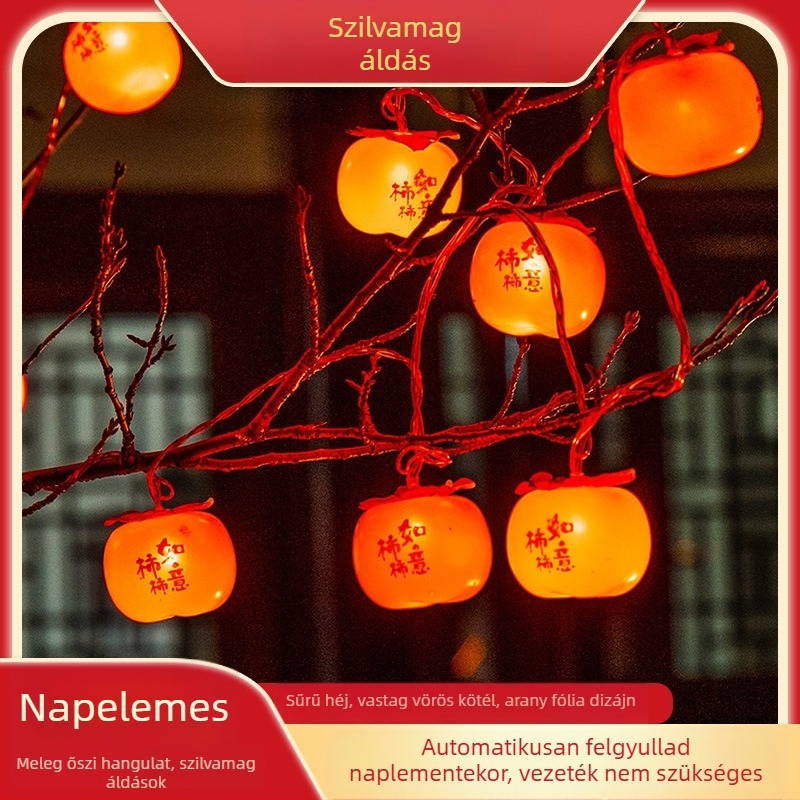 Napelemes persimmon lámpa, IP65, 3.6W, távirányító vagy gombos vezérlés, DC napelemes működés, CE tanúsítvány