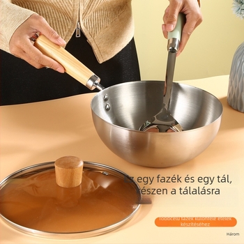 Wok 304 rozsszeres acélból, tapadásmentes bevonattal, üvegfedővel, egyetlen alappal, alkalmas minden tűzhelyhez