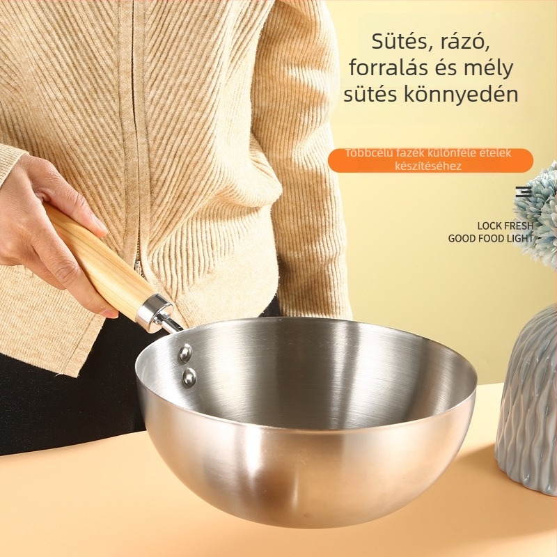 Wok 304 rozsszeres acélból, tapadásmentes bevonattal, üvegfedővel, egyetlen alappal, alkalmas minden tűzhelyhez