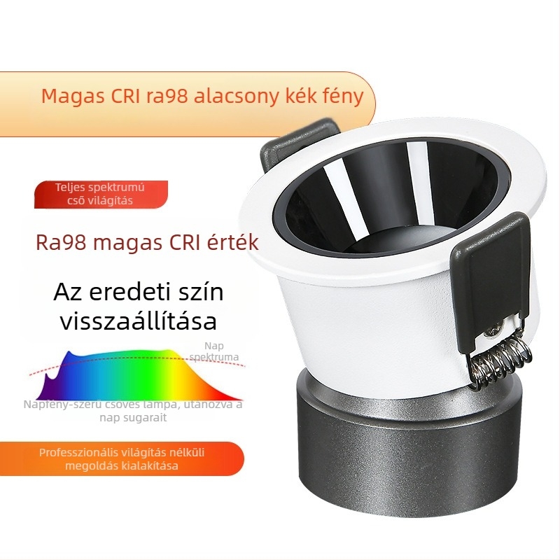 LED beépített fal-wash mennyezeti lámpa, anti-reflexiós dizájnnal (LED fényforrás; CRI ≥95; 220V; alumínium ház; intelligens vezérlés)