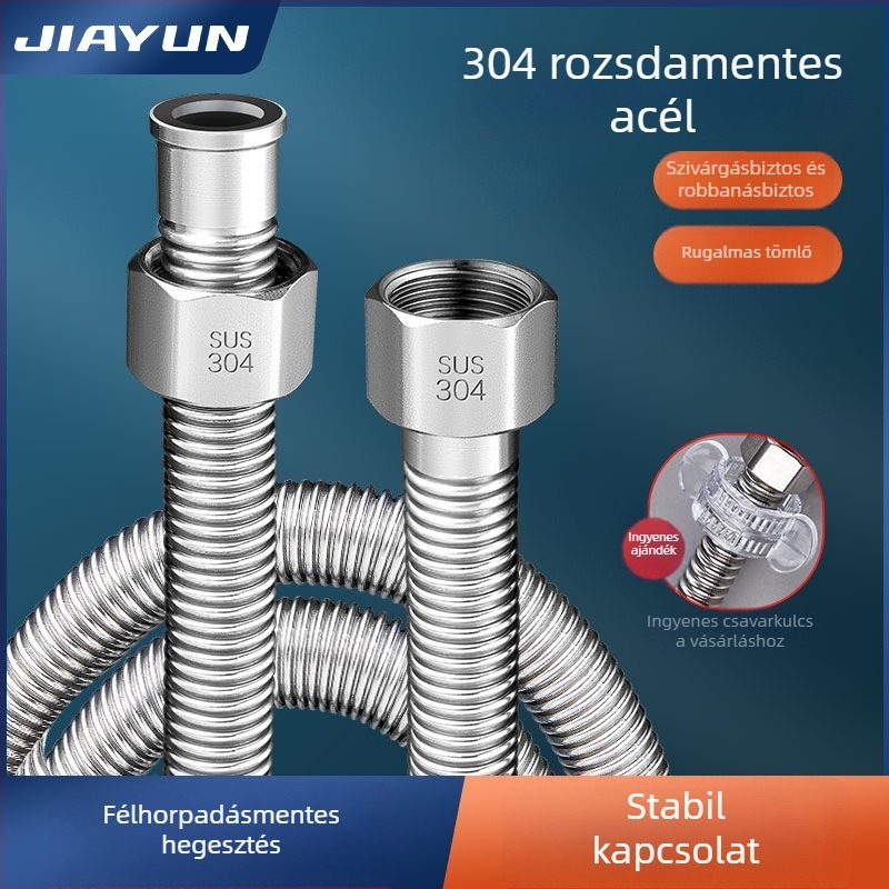 304 rozsdamentes acél hullámcső a vízmelegítő bemenetéhez, modell LXL-9-27, meleg és hideg víz, kézi szerelés