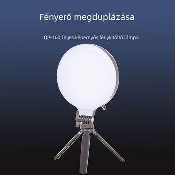 LED töltőlámpa fotózáshoz és élő közvetítéshez, 13W, 5V2A, QO160 modell, 3 világítási üzemmód, függőleges használat