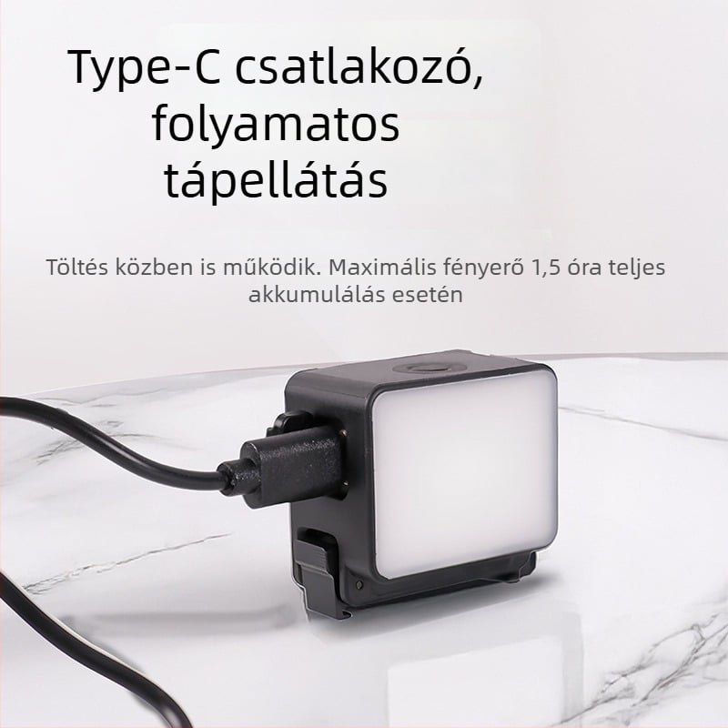 Vloghoz LED világítás – DJI Fill Light, Type-C gyorstöltés, mágneses gyorscsatlakozás, háromszínű színhőmérséklet, teljesítmény 10W alatt