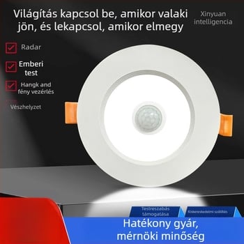 Mozgásérzékelős beépített LED lámpa bejárathoz és a folyosóra, 220V, 4500K, CRI ≥90, rejtett szerelés, 20000 óra