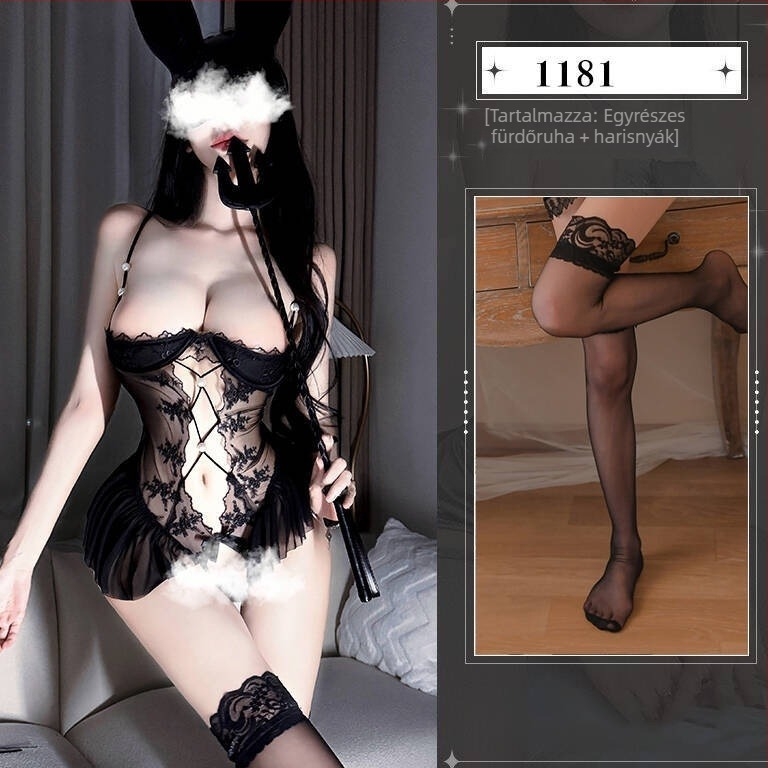 Csipkés bustier pizsama szett nőknek - poliészter (80–90%), szexi hálóruha