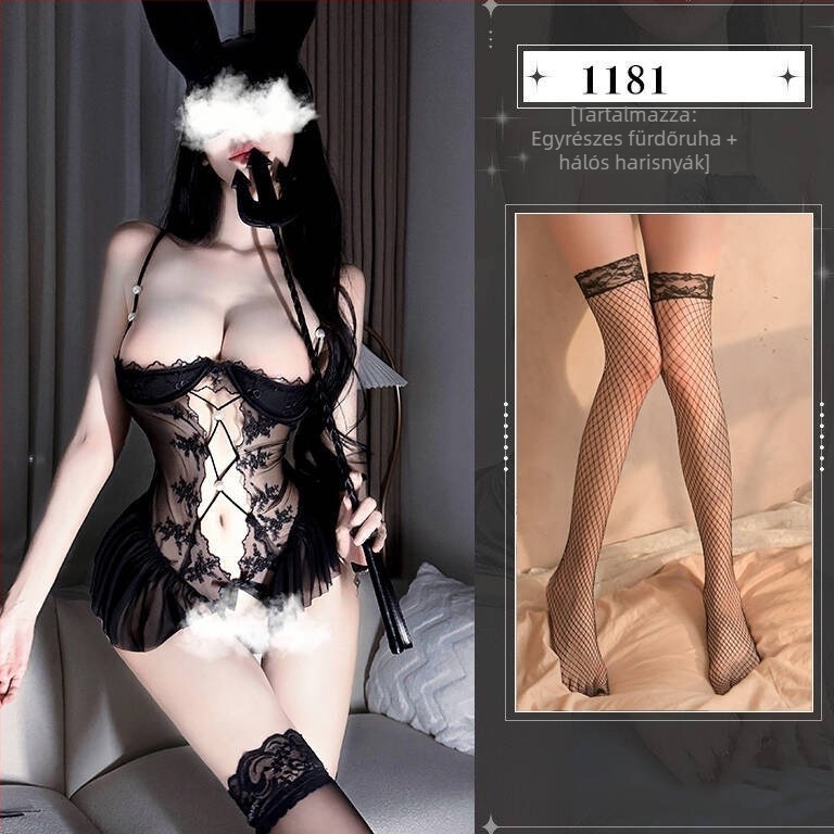Csipkés bustier pizsama szett nőknek - poliészter (80–90%), szexi hálóruha