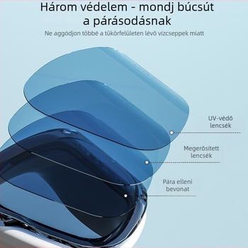 Antifogos, nagy keretű úszószemüveg felnőtteknek – szett sapkával, polikarbonát lencsék, vízálló