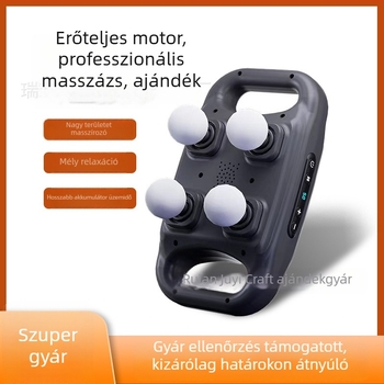 Hatfejes fascia masszírozó készülék, brushless motor, beépített akkumulátor 1200-2000 mAh, LCD kijelző, több sebesség, mély masszázs egész testre