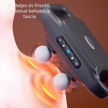 Hatfejes fascia masszírozó készülék, brushless motor, beépített akkumulátor 1200-2000 mAh, LCD kijelző, több sebesség, mély masszázs egész testre