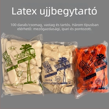 Egyszer használatos ujjvédők vastagított latexből, csúszásmentes és kopásálló, ipari és mezőgazdasági felhasználásra