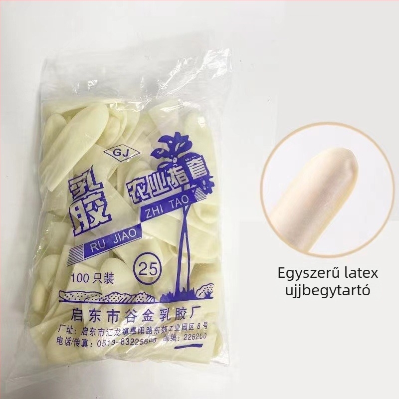 Egyszer használatos ujjvédők vastagított latexből, csúszásmentes és kopásálló, ipari és mezőgazdasági felhasználásra