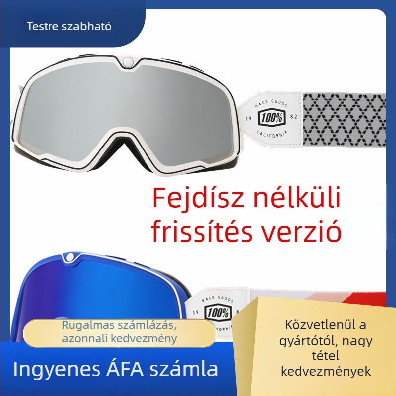 Harley-stílusú motorkerékpár szemüveg, retro teljes keret, uniszex, TUP anyag, motorozáshoz