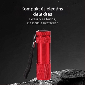 Kézben hordozható alumínium LED zseblámpa, 3×AAA elem, IPX4 vízálló, 30 lm