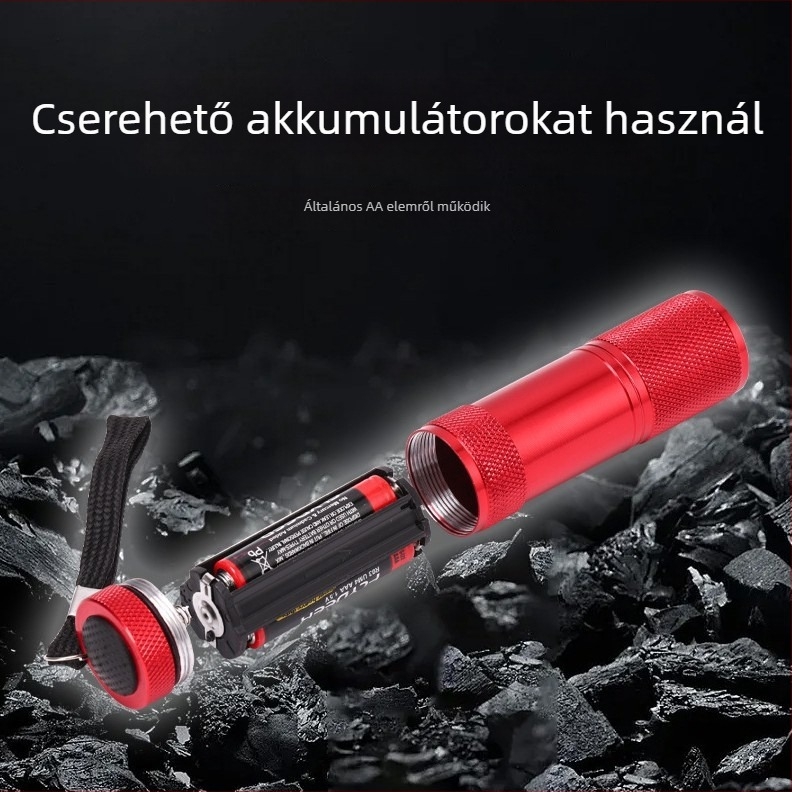 Kézben hordozható alumínium LED zseblámpa, 3×AAA elem, IPX4 vízálló, 30 lm