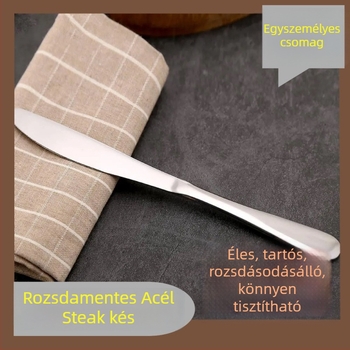 Steak késkészlet, rozsdamentes acélból, otthoni használatra, felnőtteknek, letisztult és elegáns stílus, modell 1400341, 1 készlet