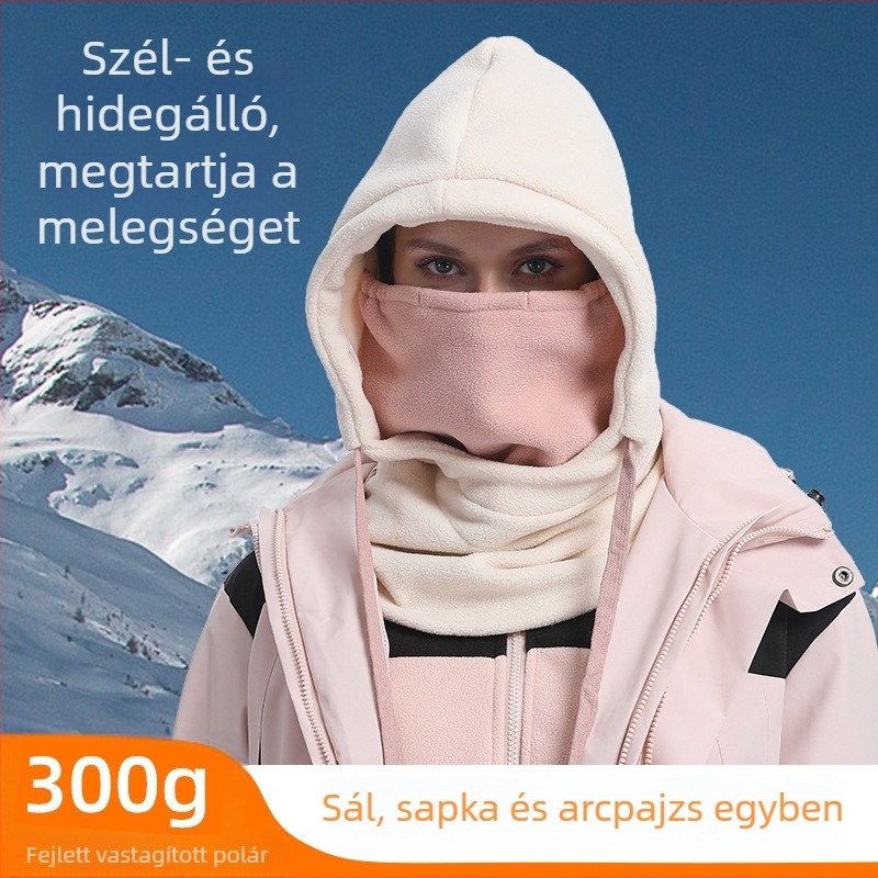 Yuejun kerékpáros maszk, poliészter anyagú, szélvédett és meleg arcfogó és nyakvédő, integrált fejfedővel