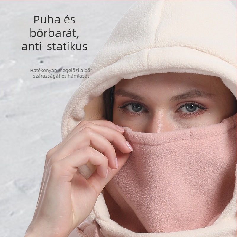 Yuejun kerékpáros maszk, poliészter anyagú, szélvédett és meleg arcfogó és nyakvédő, integrált fejfedővel
