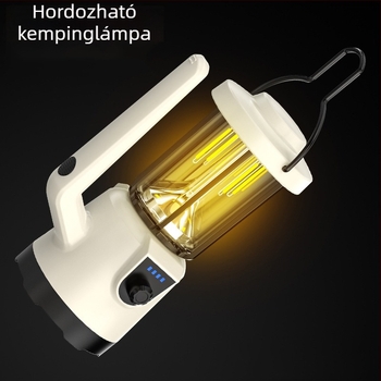 LED hordozható keresőlámpa kempingezéshez – USB töltésű, 3600mAh, ABS test, max hatótáv 200–500 m
