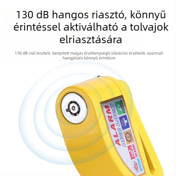Kerékpár tárcsás zár riasztóval — Modell 9698, anyag: alumíniumötvözet, tömeg: 251 g, Márka: Kuyue/YUUISD, gyártási testreszabás elérhető
