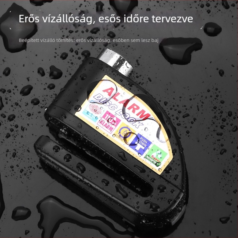 Kerékpár tárcsás zár riasztóval — Modell 9698, anyag: alumíniumötvözet, tömeg: 251 g, Márka: Kuyue/YUUISD, gyártási testreszabás elérhető