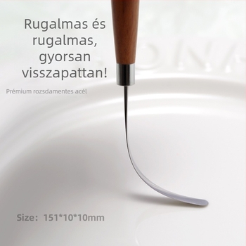 Japán-stílusú manikűr toll zselés körömlakk színkeverésére és kavaráshoz – fa fogantyú, 1 db, rövid fogantyú, ultra vékony, lapos hegy, hajlékony