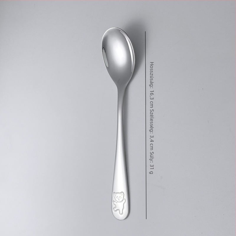 Gyerekeknek szánt evőeszköz készlet 304 rozsdamentes acélból, tükörfényes felület, egyszínű stílus, modern minimalist dizájn