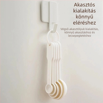 Öt darab mérőkanál készlet skálával kávéhoz, háztartási konyhához — PP anyag, sokoldalú használat sütéshez