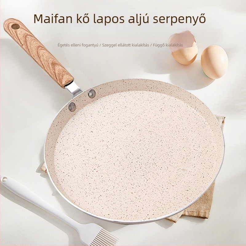 Nem tapadós serpenyő alumínium ötvözetből, Maifan kő bevonattal, egyrétegű aljzattal, általános tűzhelyekhez