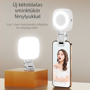 D6 Selfie Moonlight mini fény – Mobiltelefonhoz, kézi, három színhőmérséklet, 3.7V, kevesebb mint 10W