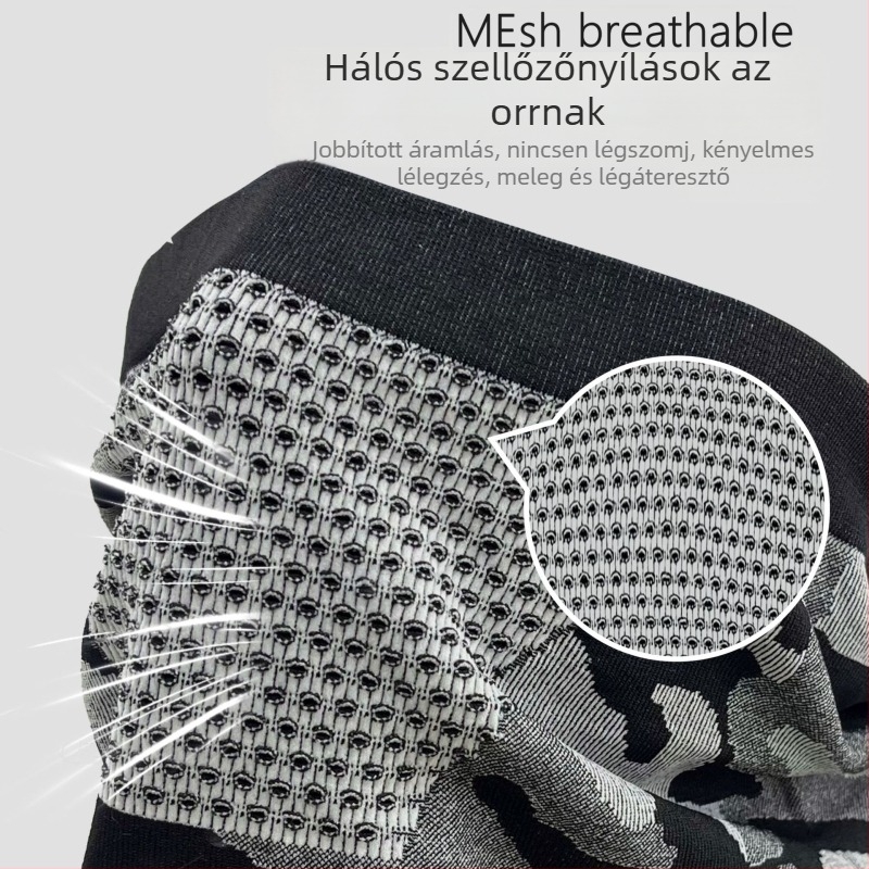 Kerékpáros arcmaszk nyakmelegítővel, uniszex, nylon/poliamid
