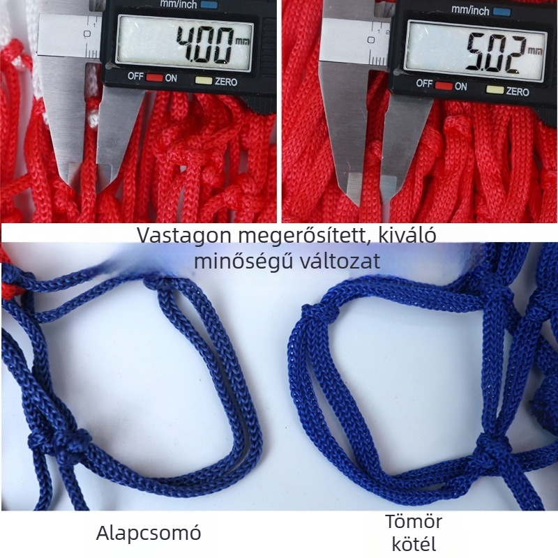 Kültéri kosárlabda háló — megerősített anyagok: nylon, PP és poliészter, testreszabási lehetőség, márka Aerobics, tömeg 45 g, logó nyomtatás