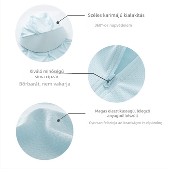 Női rövid kapucnis nylon széldzseki UPF50+ UV védelem, légáteresztő, ultra könnyű, nedvszívó