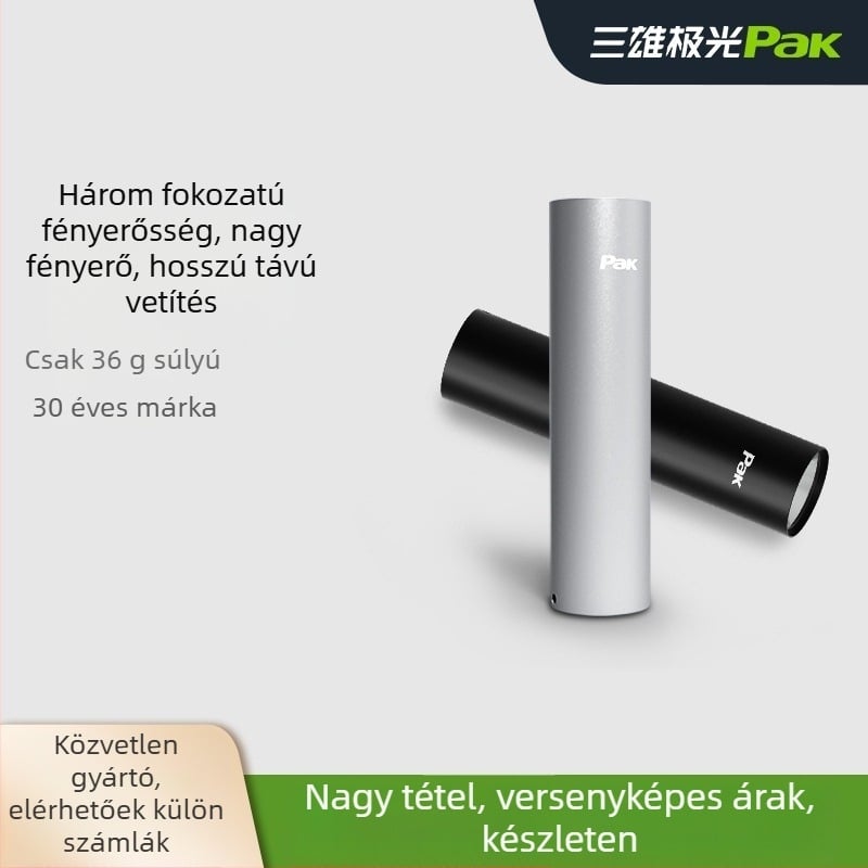 Hordozható LED elemlámpa, test alumíniumötvözet, tölthető, ultra vékony, túltöltés elleni védelem