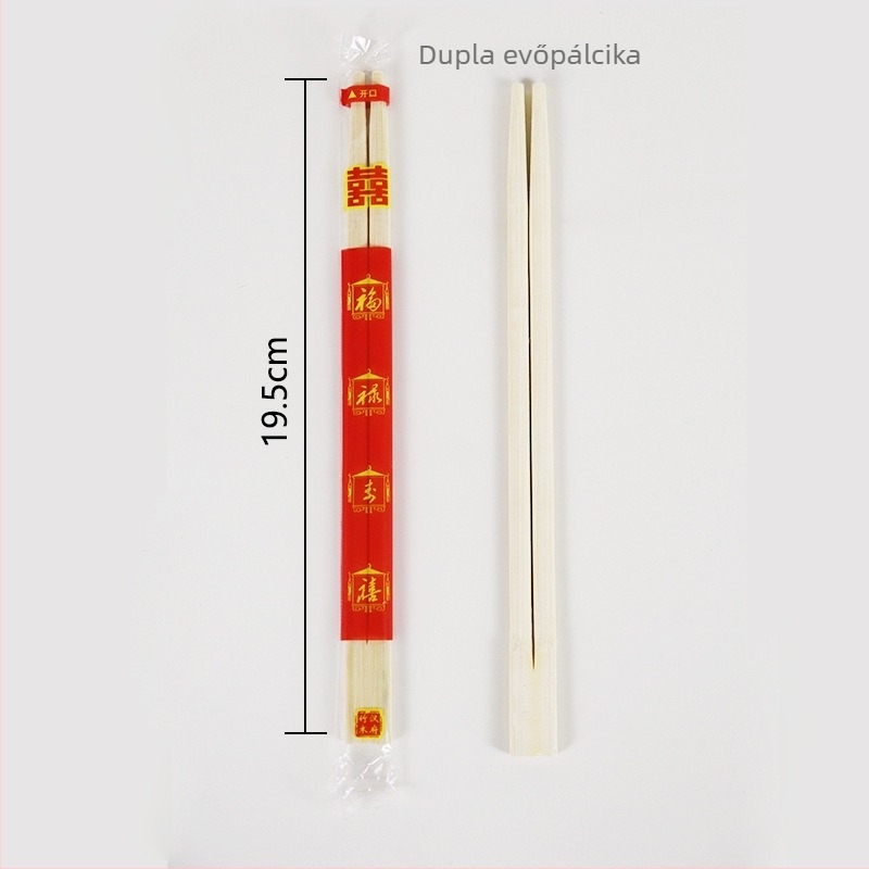 Egyszer használatos bambusz chopstick készlet leveskanállal – élelmiszer-biztonságos, négy darabos, mikrohullámú sütőben is használható