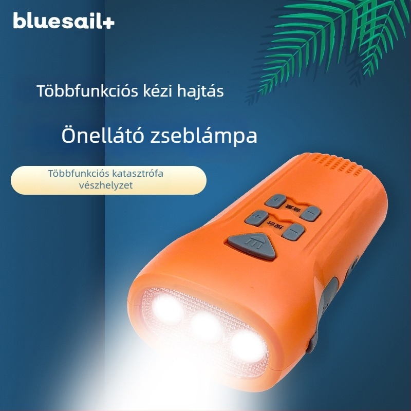 Kézzel hajtott LED zseblámpa – erős fénnyel, kültéri vészhelyzetekre – hordozható, többfunkciós