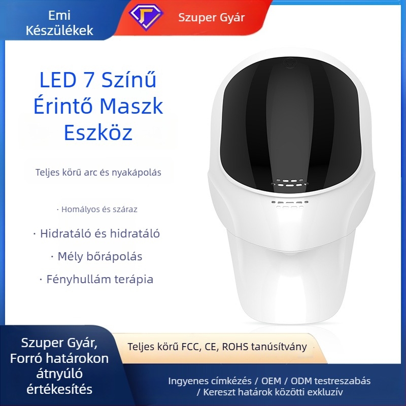 Otthoni LED arcmaska fotodinamikus fehérítéssel és bőrtónus megújításával (Hordozható; Beépített akkumulátor 500–800 mAh; IPX0; Arc- és nyakmaszk)