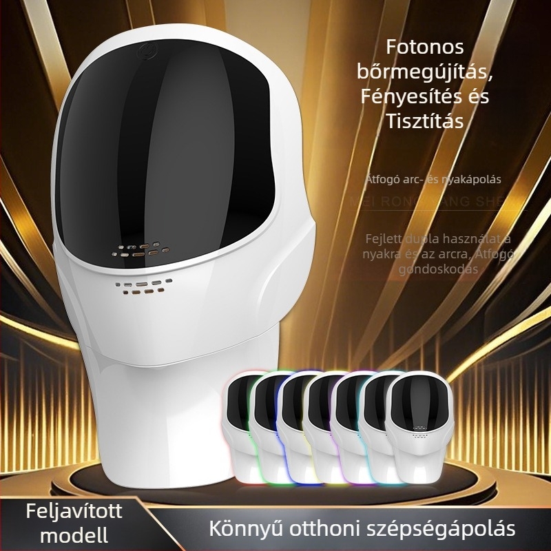 Otthoni LED arcmaska fotodinamikus fehérítéssel és bőrtónus megújításával (Hordozható; Beépített akkumulátor 500–800 mAh; IPX0; Arc- és nyakmaszk)