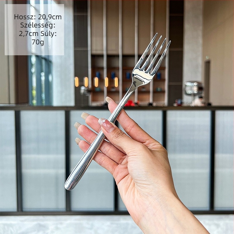 316 rozsdamentes acélból készült kerek fejű kanál készlet, tükörfelület, modern minimalist stílus, modell C284D