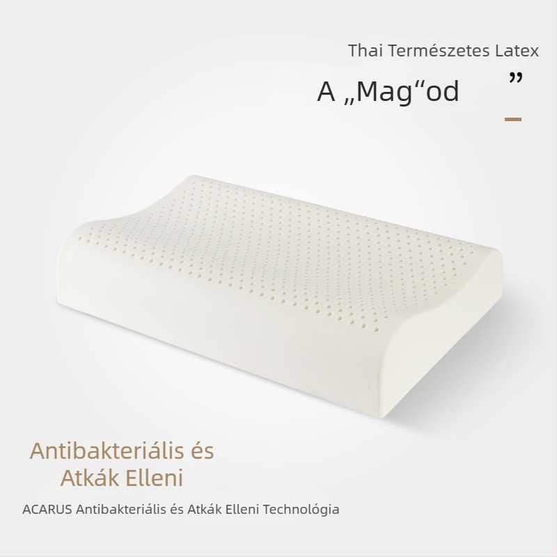Természetes latex párna hullámos formával nyaki alvásra, latex tartalom >90%, tömege 2–3 kg, testreszabható feldolgozás